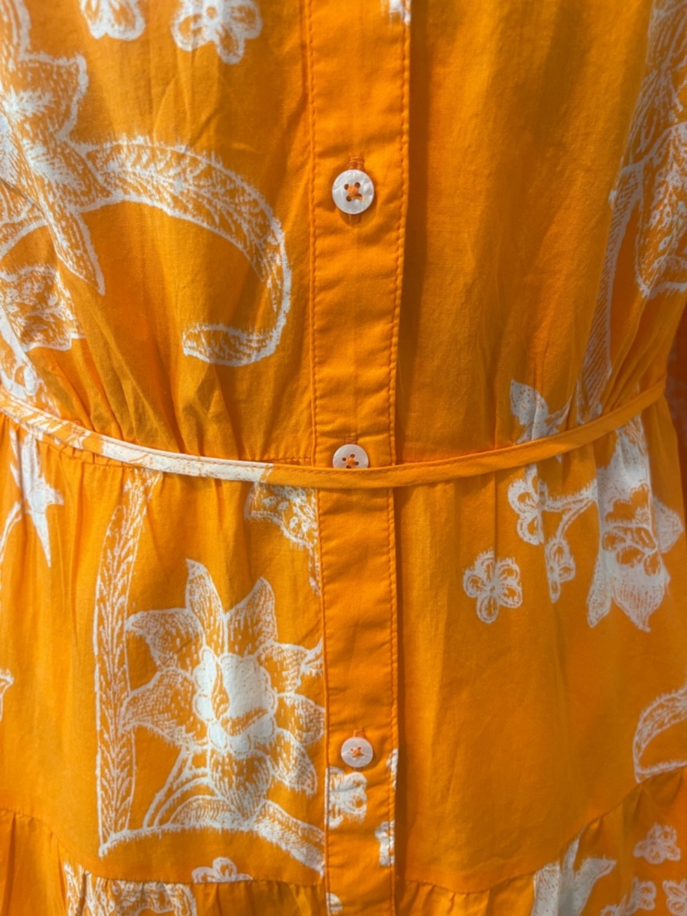 Per Una Cotton Tangerine Floral Cottagecore Button Front Maxi Dress Size 4 - Picture 4 of 8